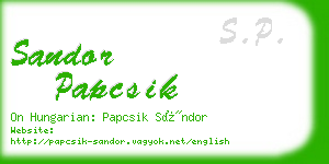 sandor papcsik business card